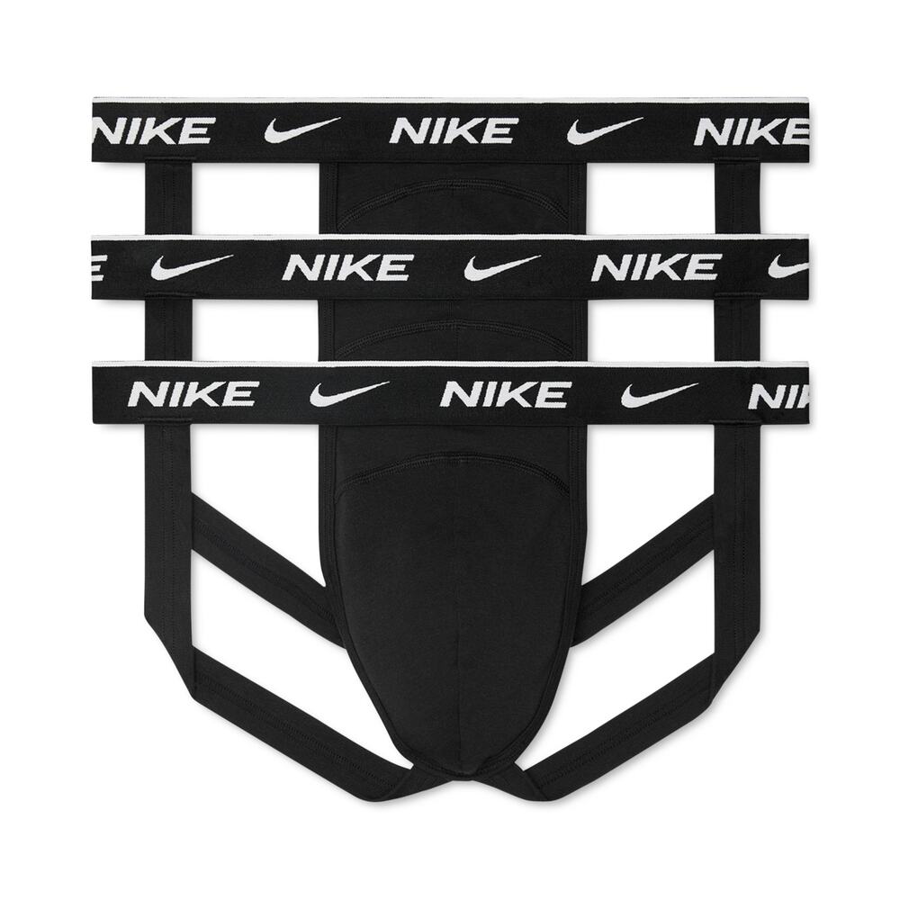 NWT Nike Men’s Dri-FIT Cotton Stretch Jock Strap 3-Pack Comfortable Black, XL,